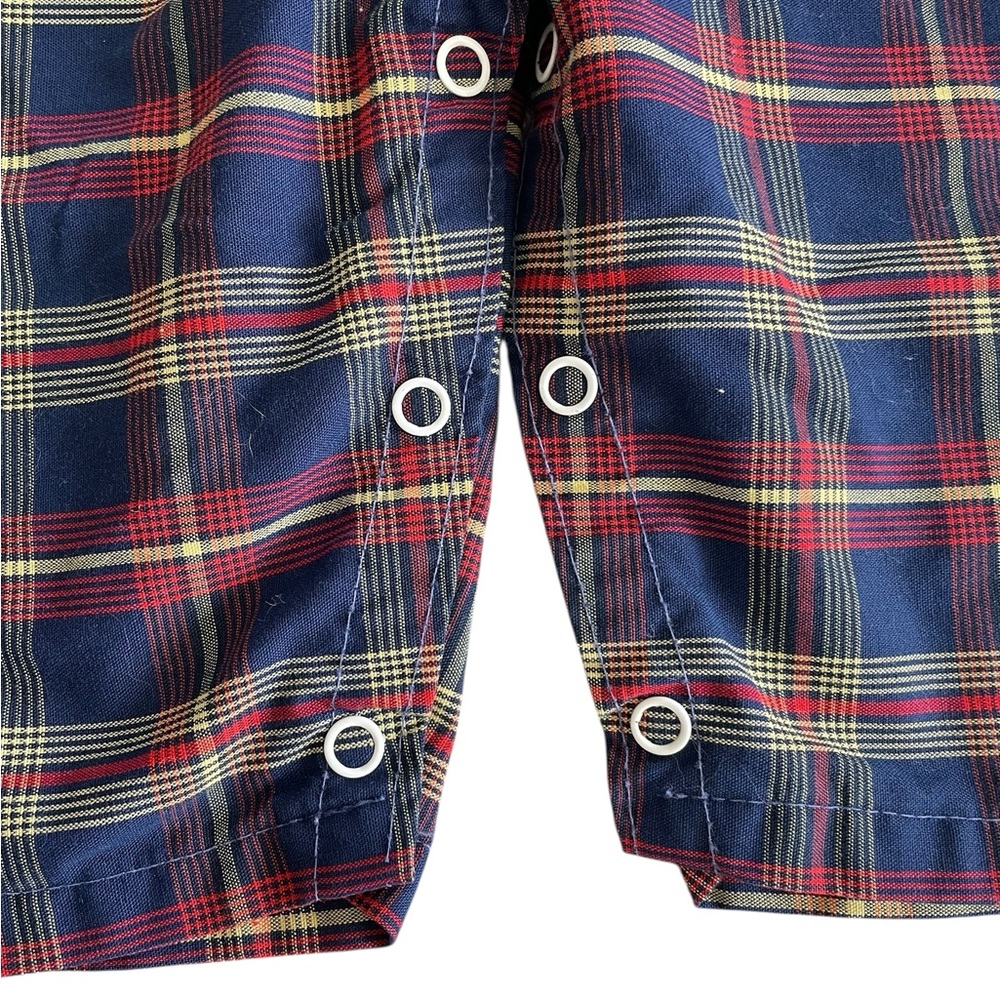 Vintage Toddle Time Penneys Plaid Kids Overalls Size 1 - Picture 4 of 8